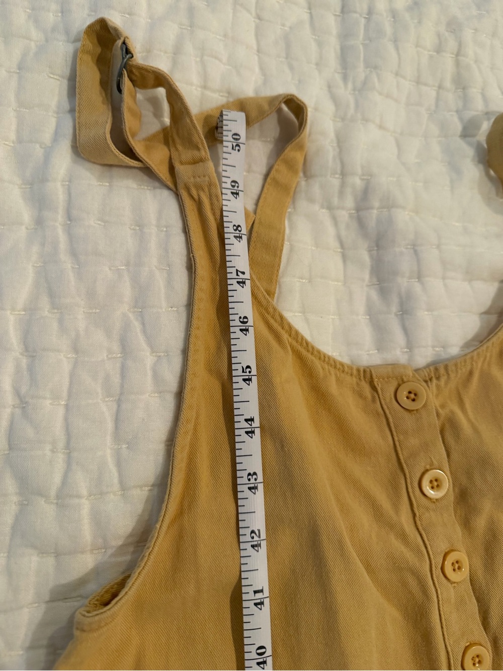 Yellow Button-Front Overalls - Picture 9 of 9